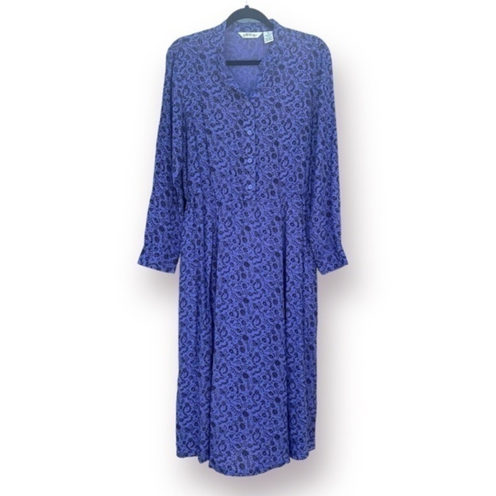 Vintage Orvis Floral Button Down Maxi Dress Size 14